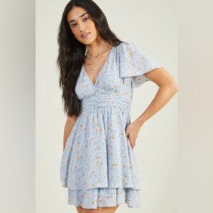 NWOT Altar'd State Molly Floral Blue Dress Size M